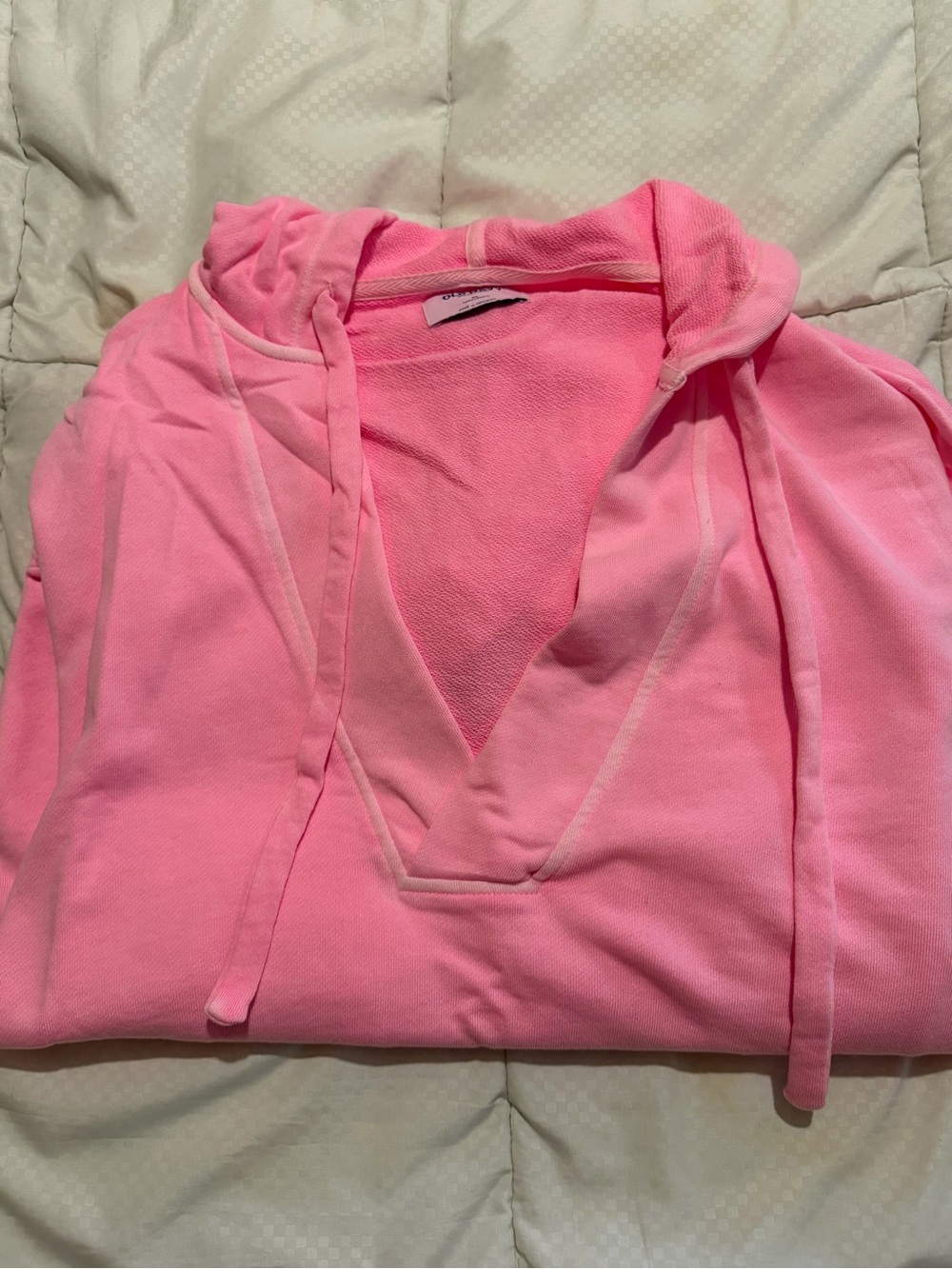 Old Navy Pink V-Neck Pullover Hoodie